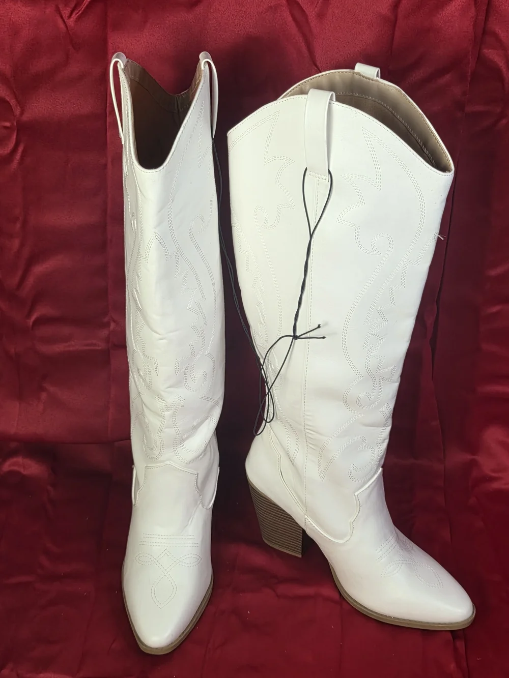 White Over-the-Knee Western Boots - Classic Tall Women's Boot